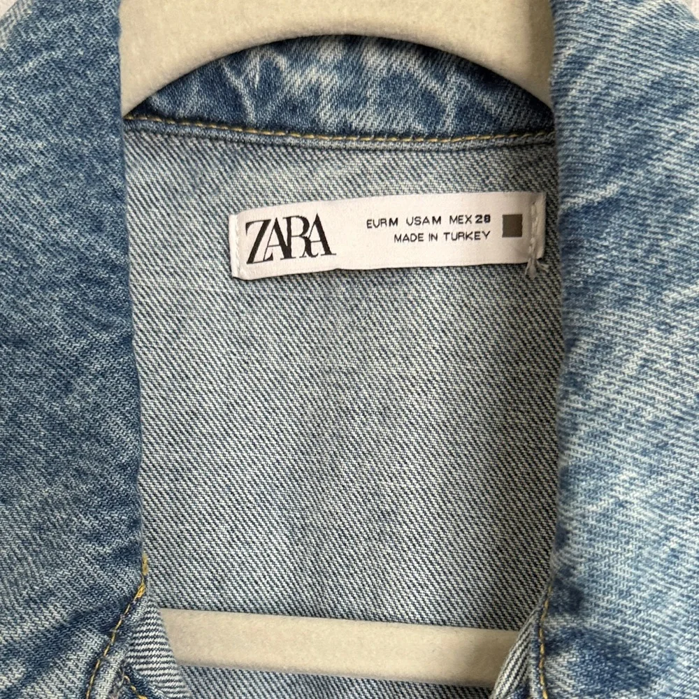 Zara Light Blue Denim Mini Dress - Picture 2 of 2